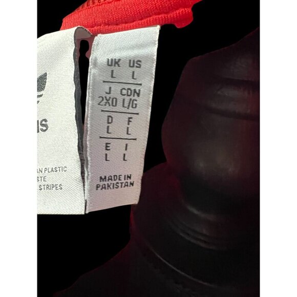 Adidas Red Track Jacket White Stripes Full-Zip Lightweight Casual, STREETWEAR, Y - Picture 6 of 8